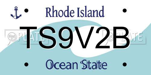 TS9V2B Rhode Island License Plate