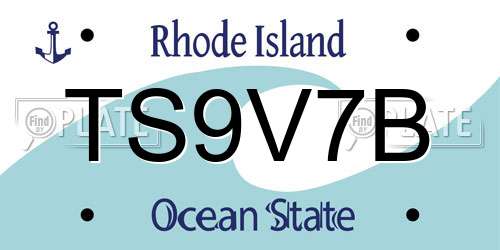 TS9V7B Rhode Island License Plate