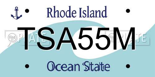 TSA55M Rhode Island License Plate
