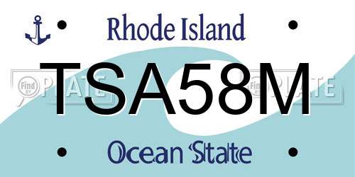 TSA58M Rhode Island License Plate