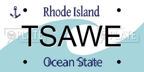 TSAWE Rhode Island License Plate