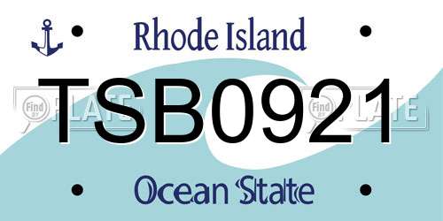 TSB0921 Rhode Island License Plate
