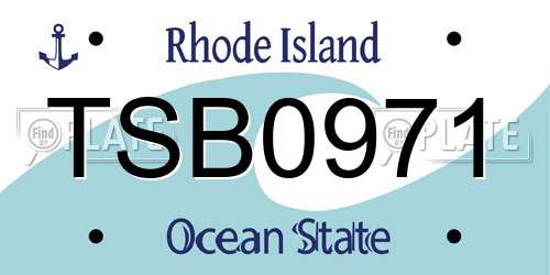 TSB0971 Rhode Island License Plate