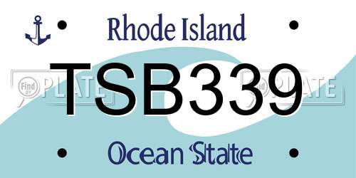 TSB339 Rhode Island License Plate