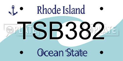 TSB382 Rhode Island License Plate