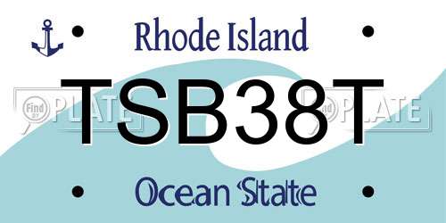 TSB38T Rhode Island License Plate