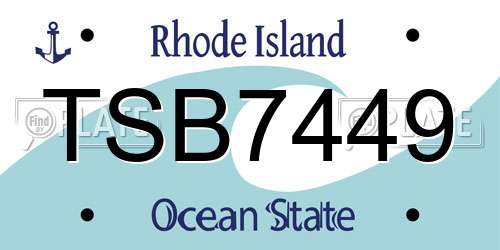 TSB7449 Rhode Island License Plate