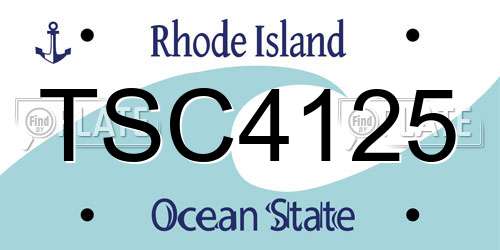 TSC4125 Rhode Island License Plate