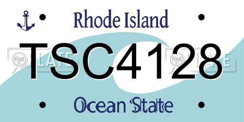 TSC4128 Rhode Island License Plate