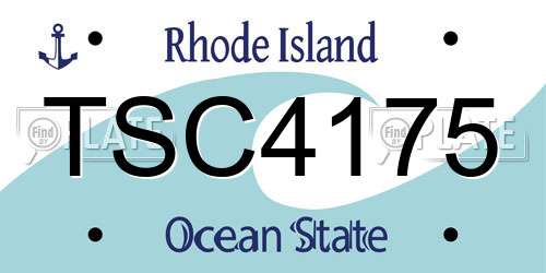 TSC4175 Rhode Island License Plate