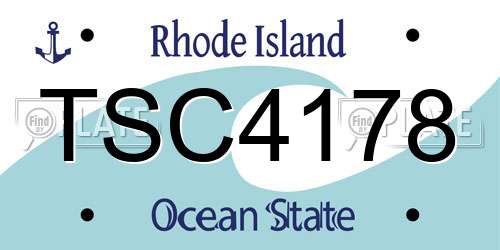 TSC4178 Rhode Island License Plate
