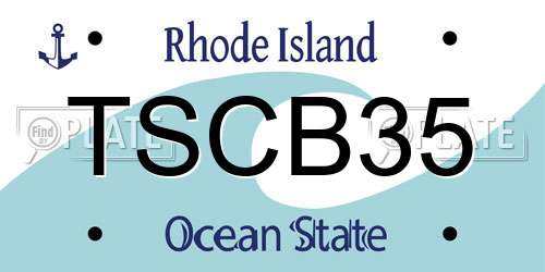 TSCB35 Rhode Island License Plate