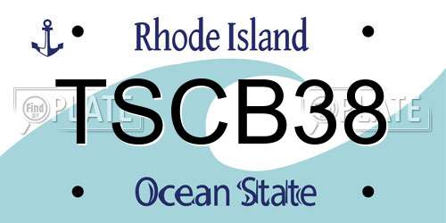 TSCB38 Rhode Island License Plate