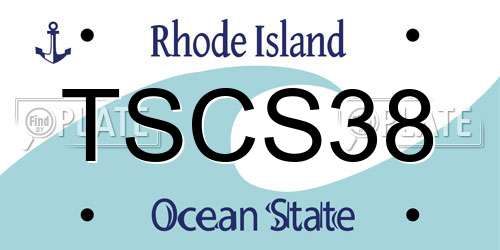 TSCS38 Rhode Island License Plate