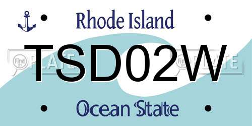 TSD02W Rhode Island License Plate