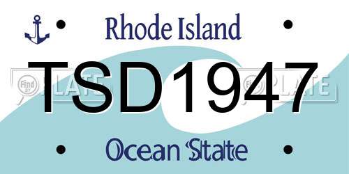 TSD1947 Rhode Island License Plate