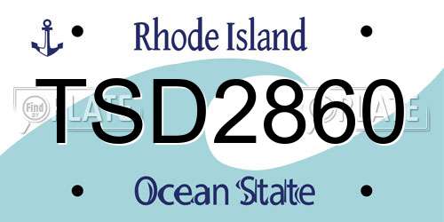 TSD2860 Rhode Island License Plate