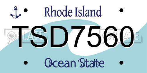 TSD7560 Rhode Island License Plate