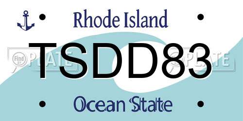 TSDD83 Rhode Island License Plate