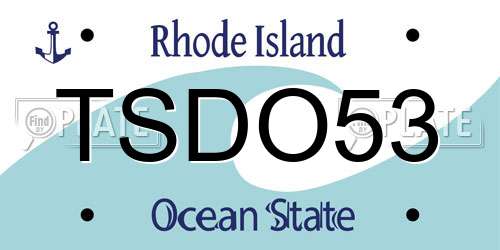 TSDO53 Rhode Island License Plate
