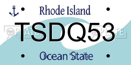TSDQ53 Rhode Island License Plate