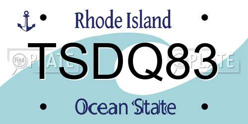 TSDQ83 Rhode Island License Plate