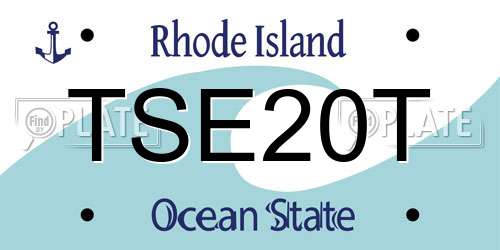 TSE20T Rhode Island License Plate