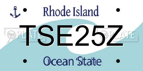 TSE25Z Rhode Island License Plate