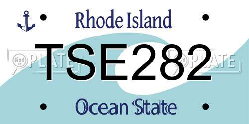TSE282 Rhode Island License Plate
