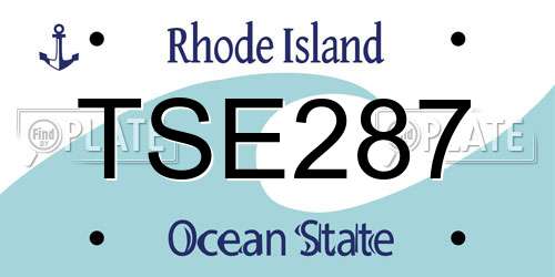 TSE287 Rhode Island License Plate