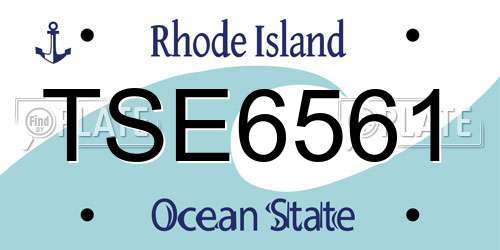 TSE6561 Rhode Island License Plate