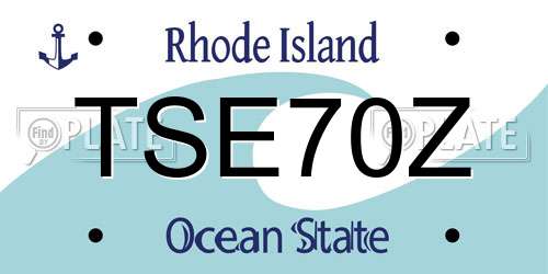 TSE70Z Rhode Island License Plate
