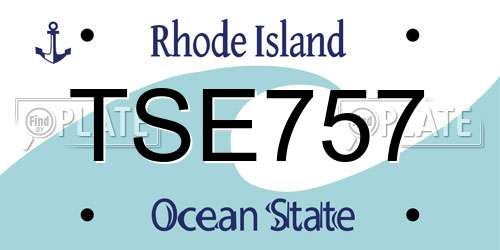 TSE757 Rhode Island License Plate