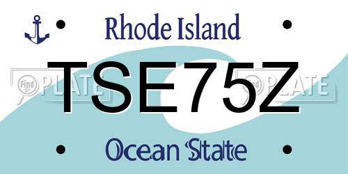 TSE75Z Rhode Island License Plate