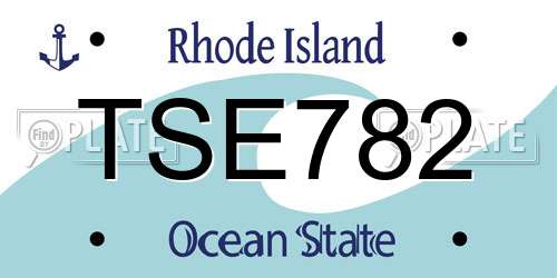 TSE782 Rhode Island License Plate