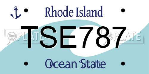 TSE787 Rhode Island License Plate