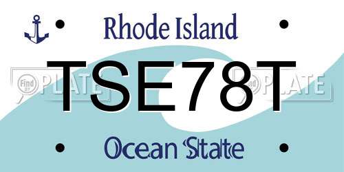 TSE78T Rhode Island License Plate