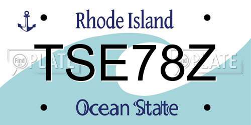 TSE78Z Rhode Island License Plate