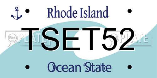 TSET52 Rhode Island License Plate