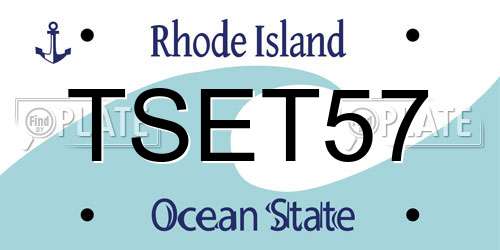 TSET57 Rhode Island License Plate