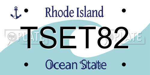 TSET82 Rhode Island License Plate