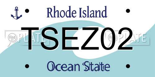 TSEZ02 Rhode Island License Plate