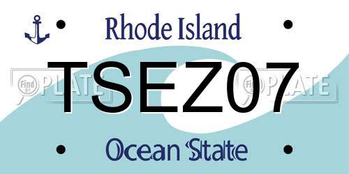 TSEZ07 Rhode Island License Plate