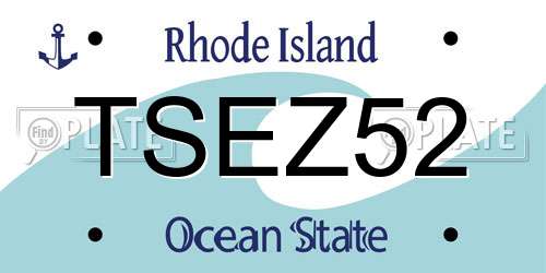 TSEZ52 Rhode Island License Plate