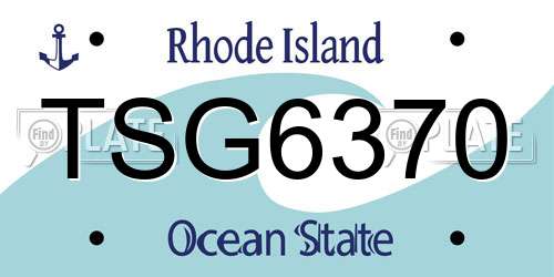 TSG6370 Rhode Island License Plate
