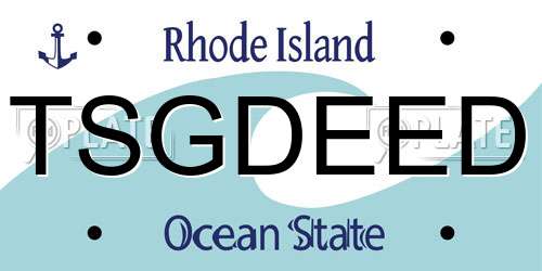 TSGDEED Rhode Island License Plate