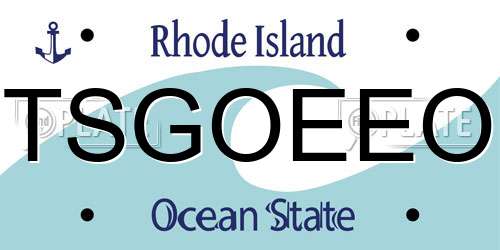 TSGOEEO Rhode Island License Plate