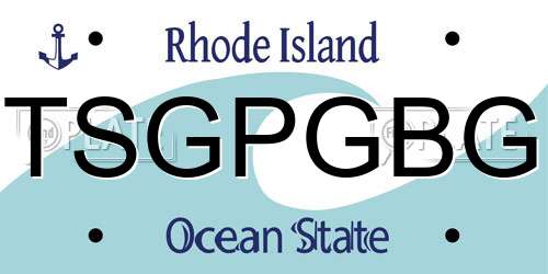 TSGPGBG Rhode Island License Plate