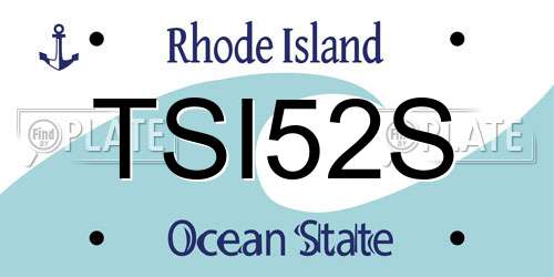 TSI52S Rhode Island License Plate
