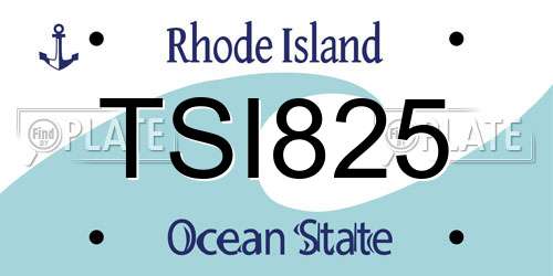 TSI825 Rhode Island License Plate